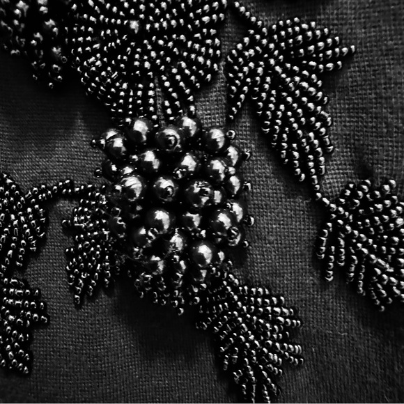 Vintage Vivienne Tam Beaded Cardigan, Black, Size 2 - Picture 8 of 13